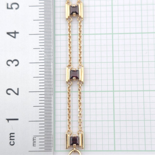 Браслет GOLDOS БР120-15 Золото, Гранат