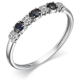 Кольцо АЛЬКОР 15261-202 Золото, Бриллиант, Сапфир