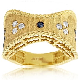 Кольцо GOLDOS Коллекция Premium GDR1008 золото, бриллиант, сапфир