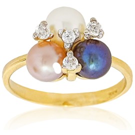 Кольцо GOLDOS 143455 Золото, Swarovski, Жемчуг