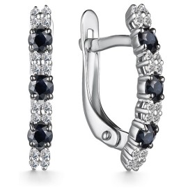 Серьги GOLDOS 25261-202 Золото, Бриллиант, Сапфир