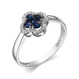 Кольцо GOLDOS К/674-222 Золото, Бриллиант, Сапфир