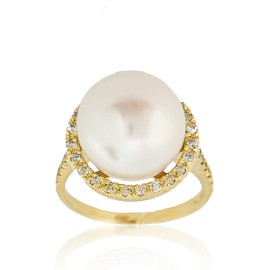 Кольцо GOLDOS Premium SDR2503 Золото, Бриллиант, Жемчуг