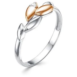 Кольцо GOLDOS 01-1489 Серебро, Золото, Бриллиант