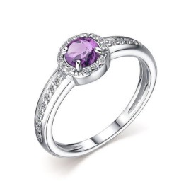 Кольцо GOLDOS 01-2209 Серебро, Аметист, Фианит 