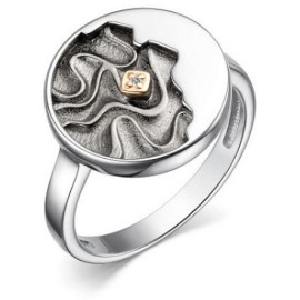 Кольцо GOLDOS 01-3388/000Б-17 Серебро, Золото, Бриллиант